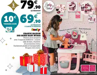 Hyper U Smoby grande maison des bebes baby nurse offre
