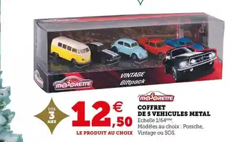 Hyper U Majorette coffret de 5 vehicules metal offre