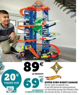 Hot wheels super dino robot garage