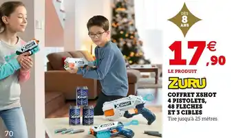 Zuru coffret xshot 4 pistolets, 48 fleches et 3 cibles