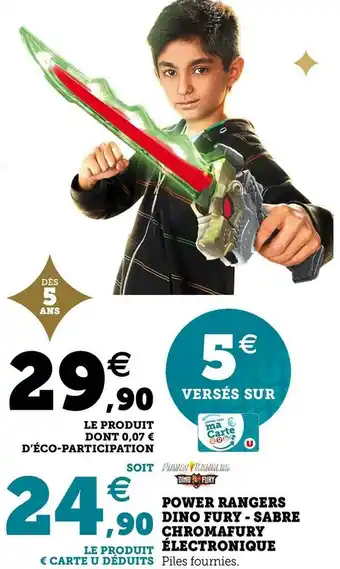 Hyper U Power rangers power rangers dino fury - sabre chromafury électronique offre
