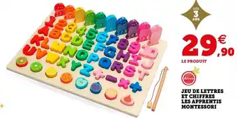 Hyper U Aloya jeu de lettres et chiffres les apprentis montessori offre
