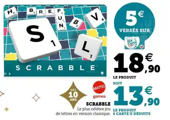 Hyper U Mattel games scrabble offre