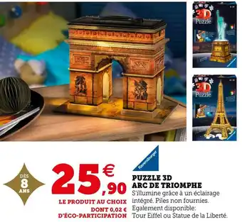 Hyper U Puzzle 3d arc de triomphe offre