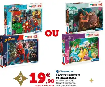 Clementoni pack de 2 puzzles 60 pieces maxi