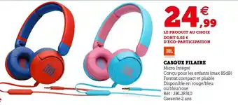Hyper U Jbl casque filaire offre
