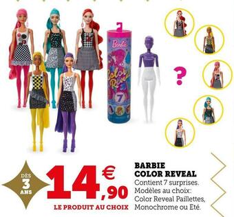 Super U Barbie color reveal offre