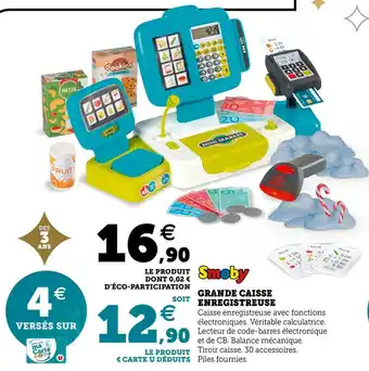 Super U Smoby grande caisse enregistreuse offre