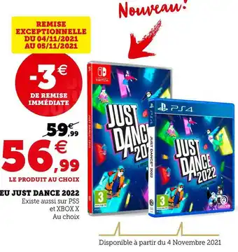 Super U Jeu just dance 2022 offre
