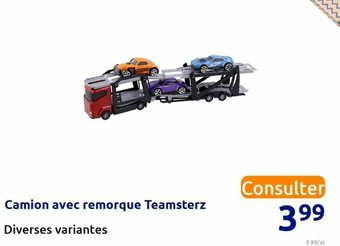 Action Camion avec remorque teamsterz offre