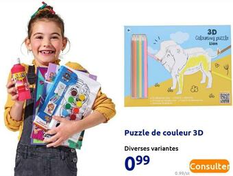 Action Puzzle de couleur 3d offre