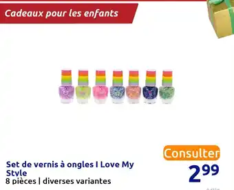 Action Set de vernis à ongles i love my style offre