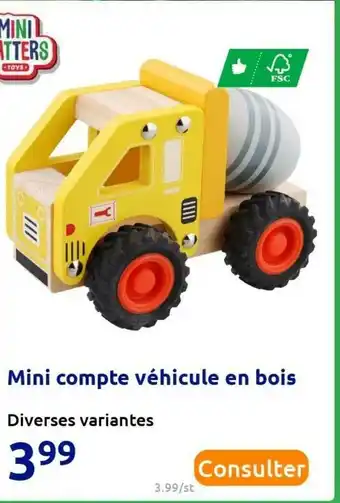 Mini compte véhicule en bois