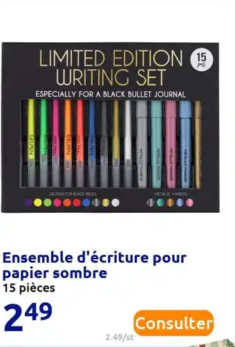 Action Ensemble d'écriture pour papier sombre offre