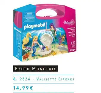 Monoprix Playmobil 9324-valisette sirènes offre