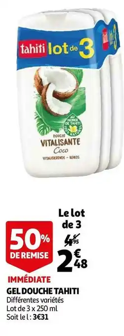 Auchan Palmolive gel douche tahiti offre
