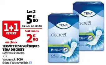 Auchan Tena serviettes hygièniques discreet offre