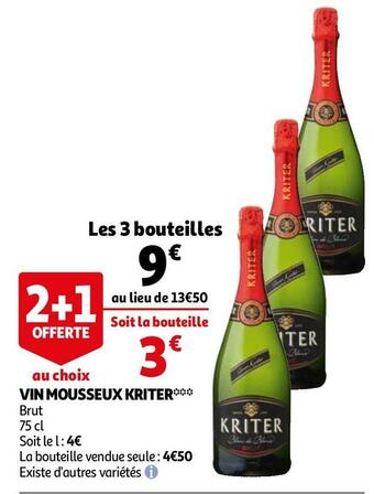 Auchan Kriter vin mousseux offre