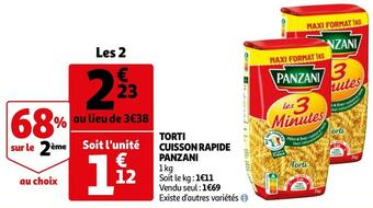 Auchan Panzani torti cuisson rapide offre