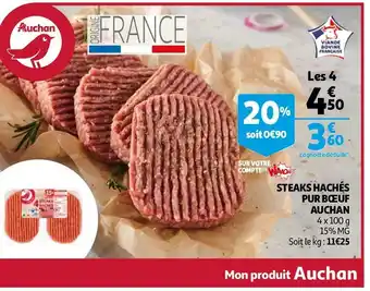 Auchan steaks hachés pur bœuf