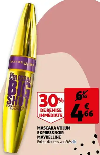 Auchan Maybelline mascara volum express noir offre