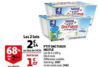 Auchan Nestlé p'tit onctueux offre