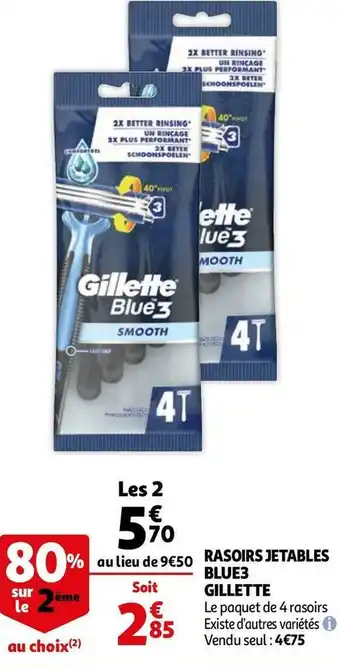 Auchan Gillette rasoirs jetables blue3 offre