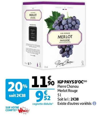 Auchan Pierre chanau igp pays d'oc offre