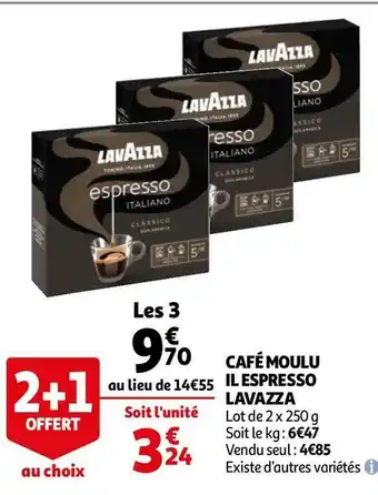 Auchan Lavazza café moulu offre