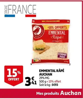Auchan Auchan emmental râpé offre