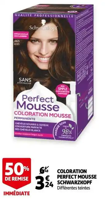 Auchan Schwarzkopf coloration perfect mousse offre
