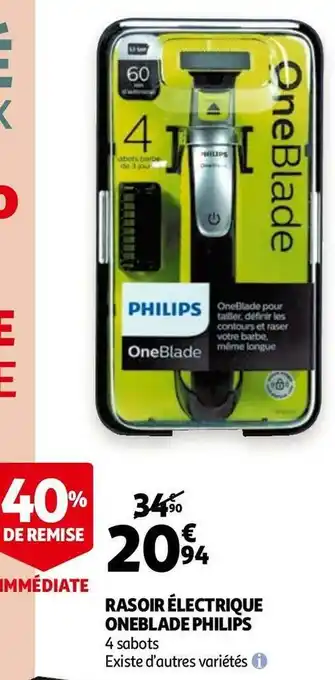 Auchan Philips rasoir électrique oneblade offre