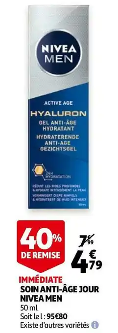 Auchan Nivea for men soin anti-âge jour offre