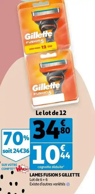 Auchan Gillette lames fusion 5 offre