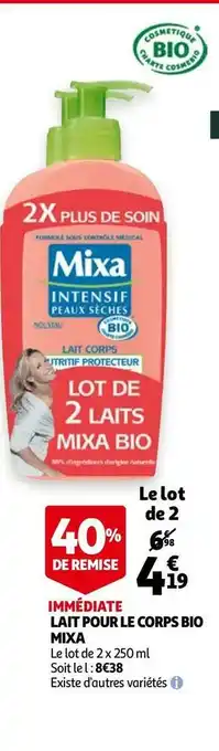 Mixa lait pour le corps bio