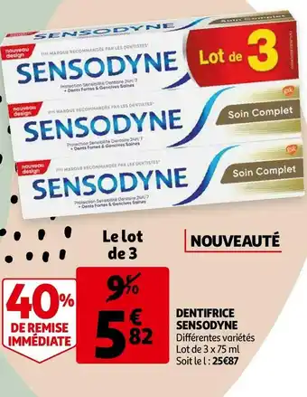 Auchan Sensodyne dentifrice offre