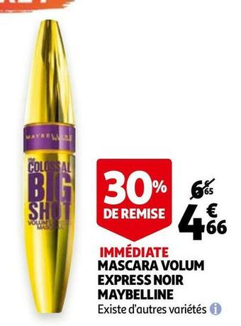 Auchan Maybelline mascara volum express noir offre