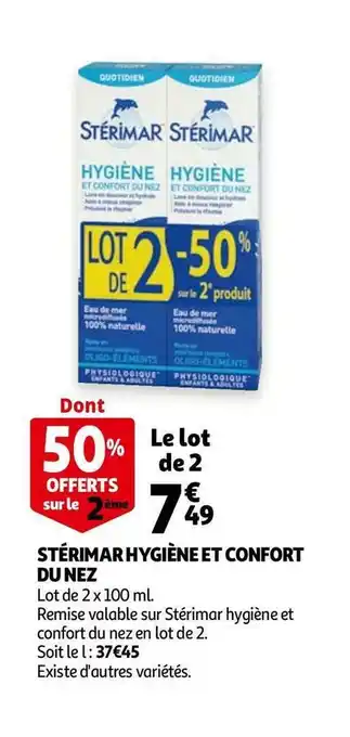 Auchan Stérimar stérimar hygiène et confort du nez offre