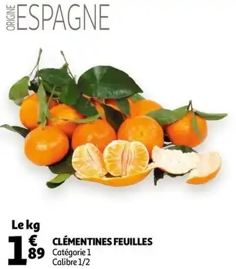Auchan Clémentines feuilles offre
