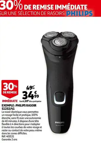Auchan Philips exemple : rasoir s1232/41 offre
