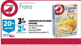 Auchan Auchan cordon bleu de dinde offre