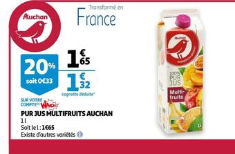 Promo Auchan Pur Jus Aux 3 Agrumes Chez Auchan