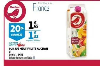 Auchan Auchan pur jus multifruits offre