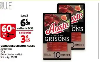 Auchan Aoste viande des grisons offre
