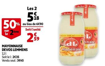 Auchan Devos lemmens mayonnaise offre