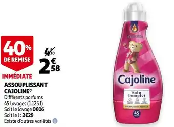 Auchan Cajoline assouplissant offre