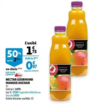 Auchan Auchan nectar gourmand mangue offre