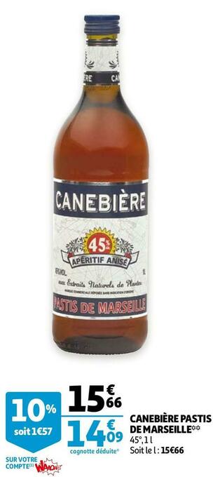 Auchan Canebière pastis de marseille offre