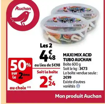 Auchan Auchan maxi mix acid tubo offre