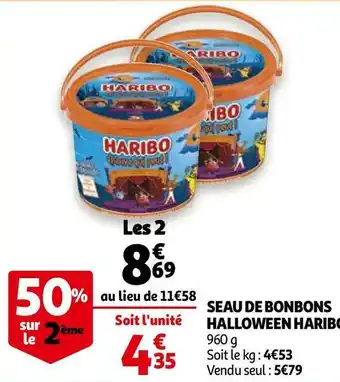 Auchan Seau de bonbons halloween haribo offre